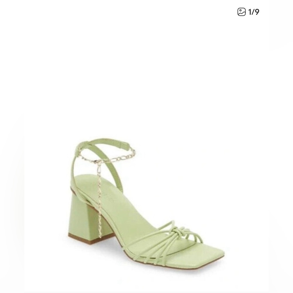 Open Edit "Clarissa" Heeled Sandals BNWOT women sz 8.5 NEW gold chain